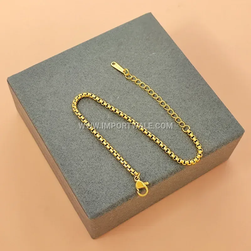 Minimalist 18k Gold Plated Stainless Steel Snake Chain Bracelet