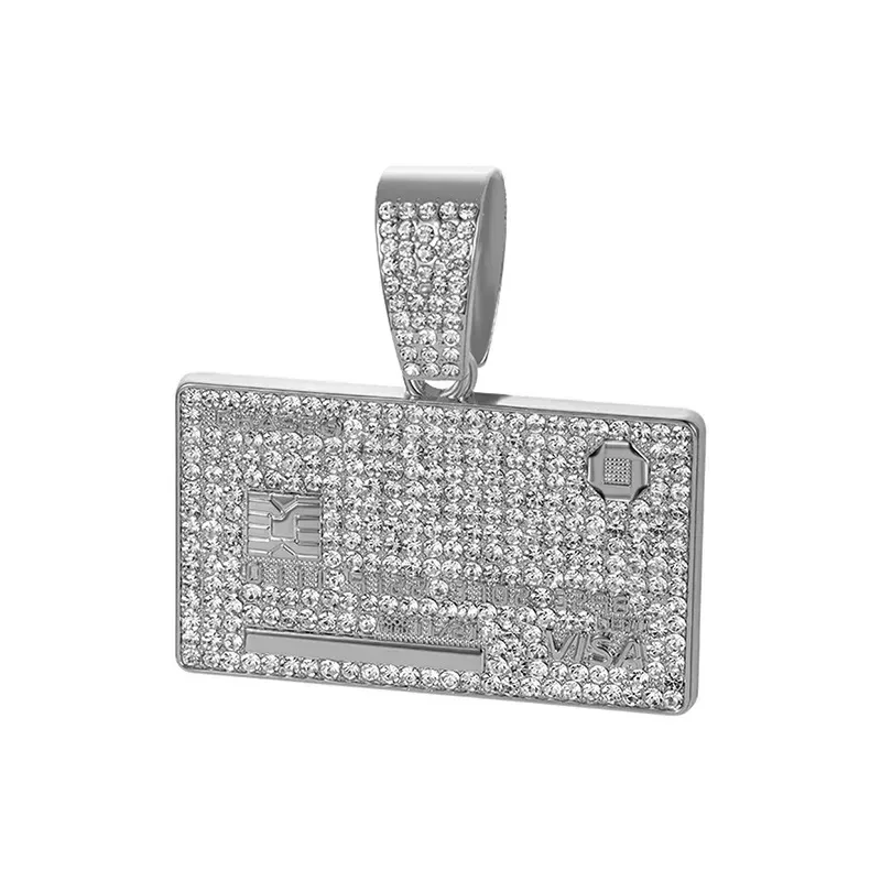 Rhinestone Paved Gold Plated Large Bail Hip Hop Pendant