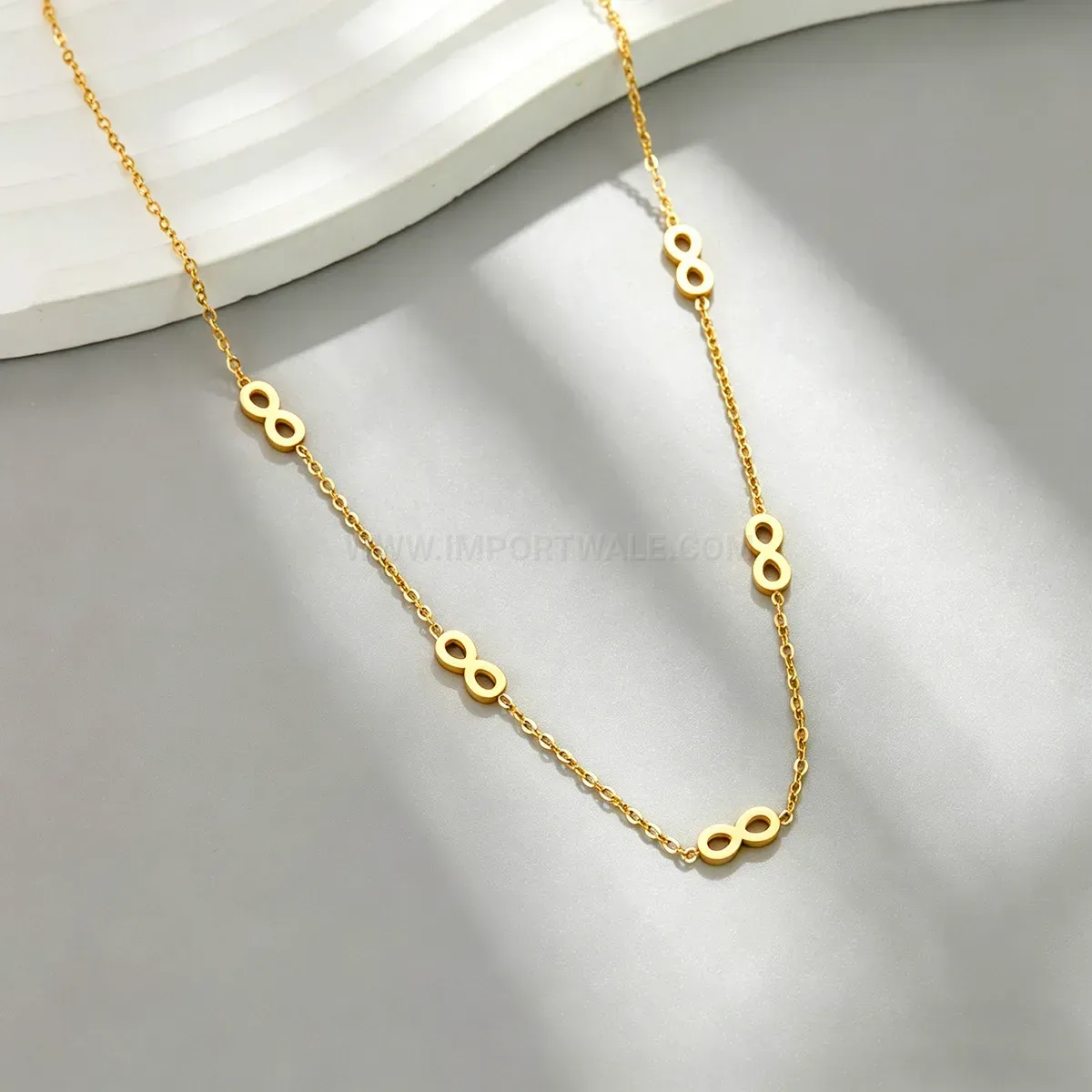 Elegant Dainty Stainless Steel Figure Eight Infinity Charm Delicate Necklace