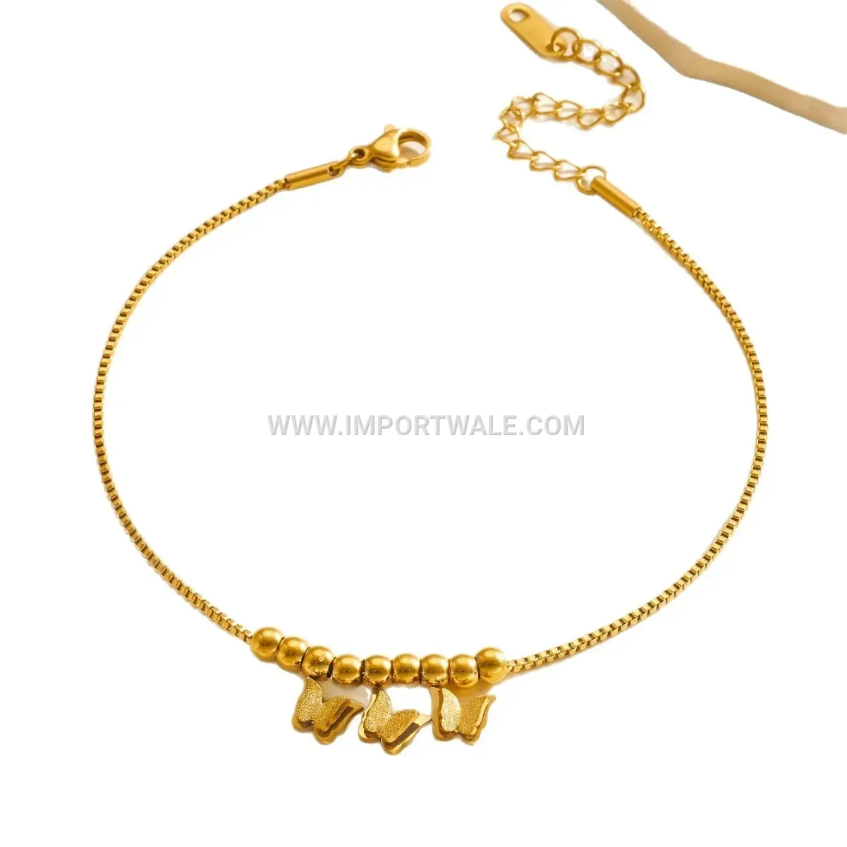 Elegance Gold Stainless Steel Butterfly Premium Anklet Anti Tarnish
