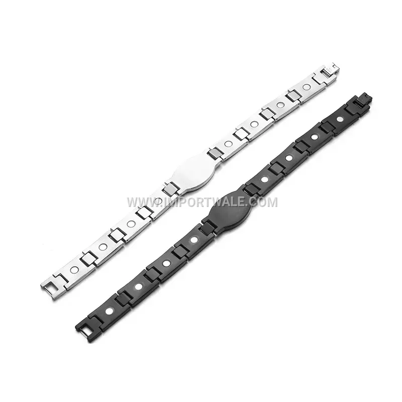 Vintage Cross Link Titanium Steel Magnetic Bracelet for Men