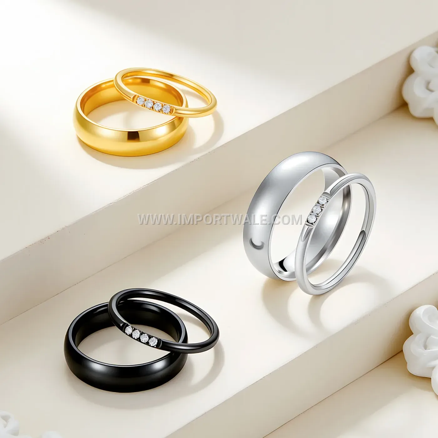 Stainless Steel Bear Paw Print Band Ring