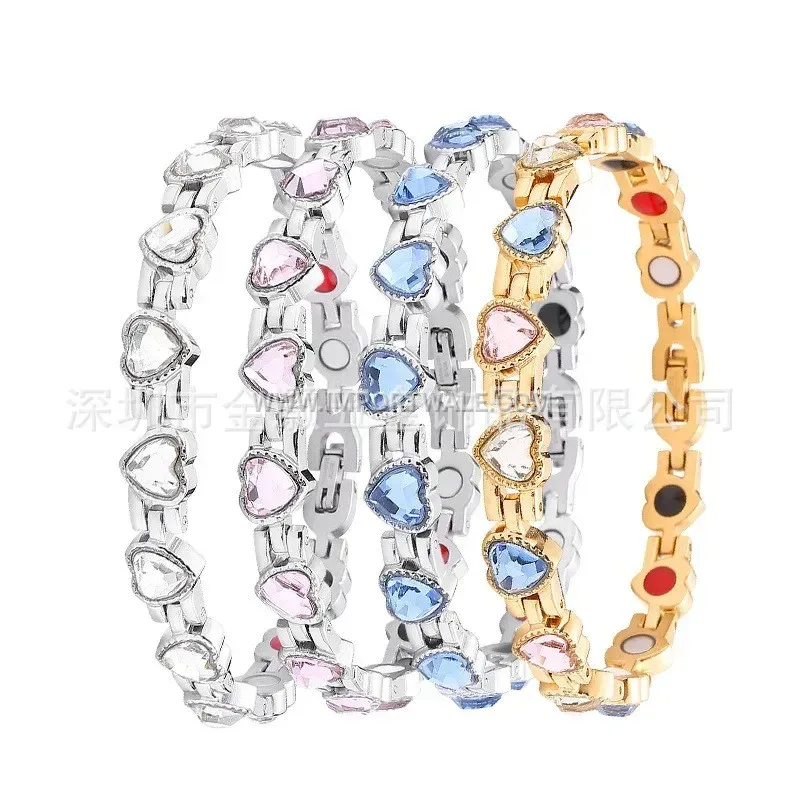 Heart Shaped Titanium Steel Magnetic Charm Bracelet