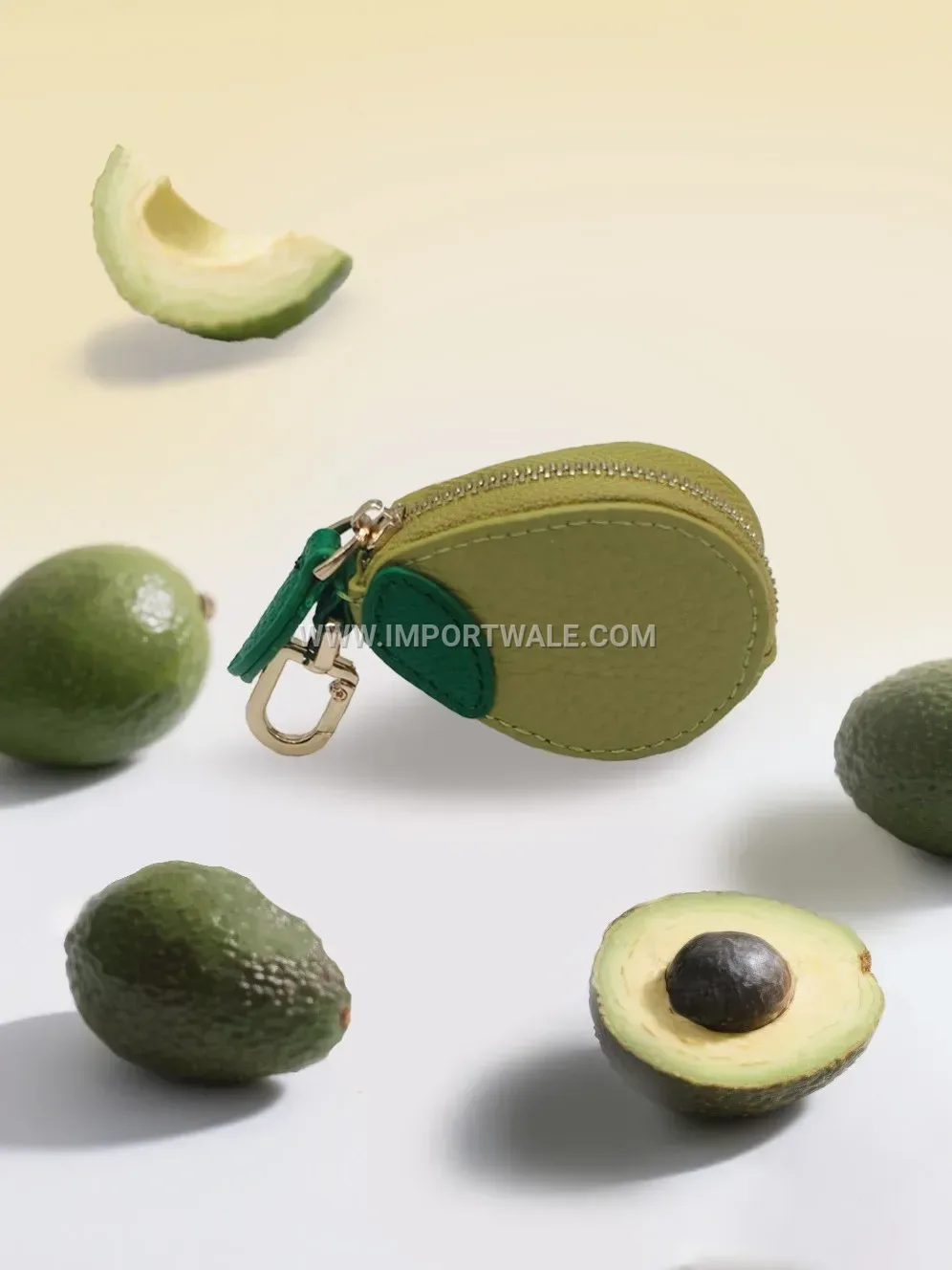 Fresh Fruit Leather Mini Pouch Keychain Charm