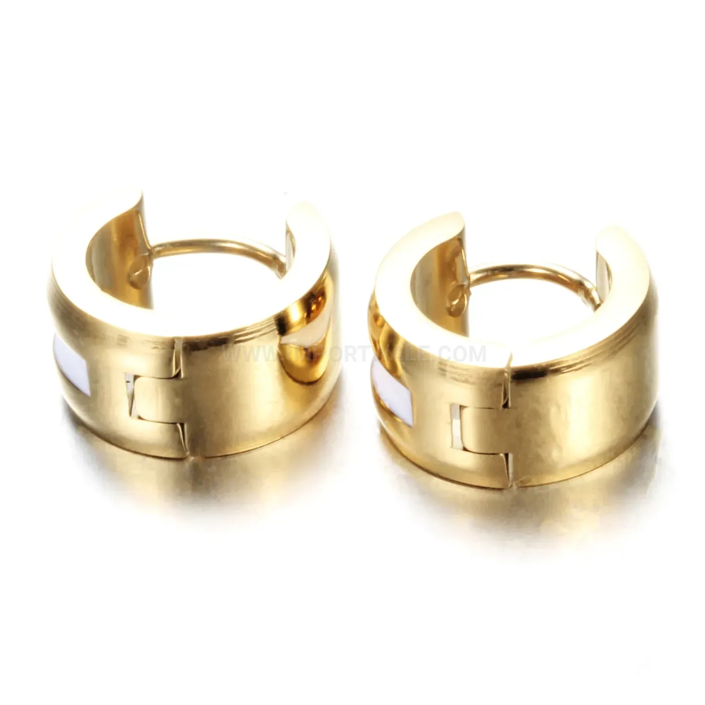 Designer Round Epoxy Stainless Steel Stud Earrings