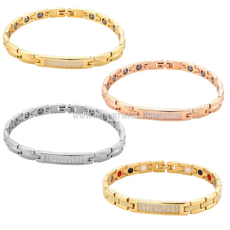 Minimalist Geometric Stainless Steel Magnetic Bangle Bracelet