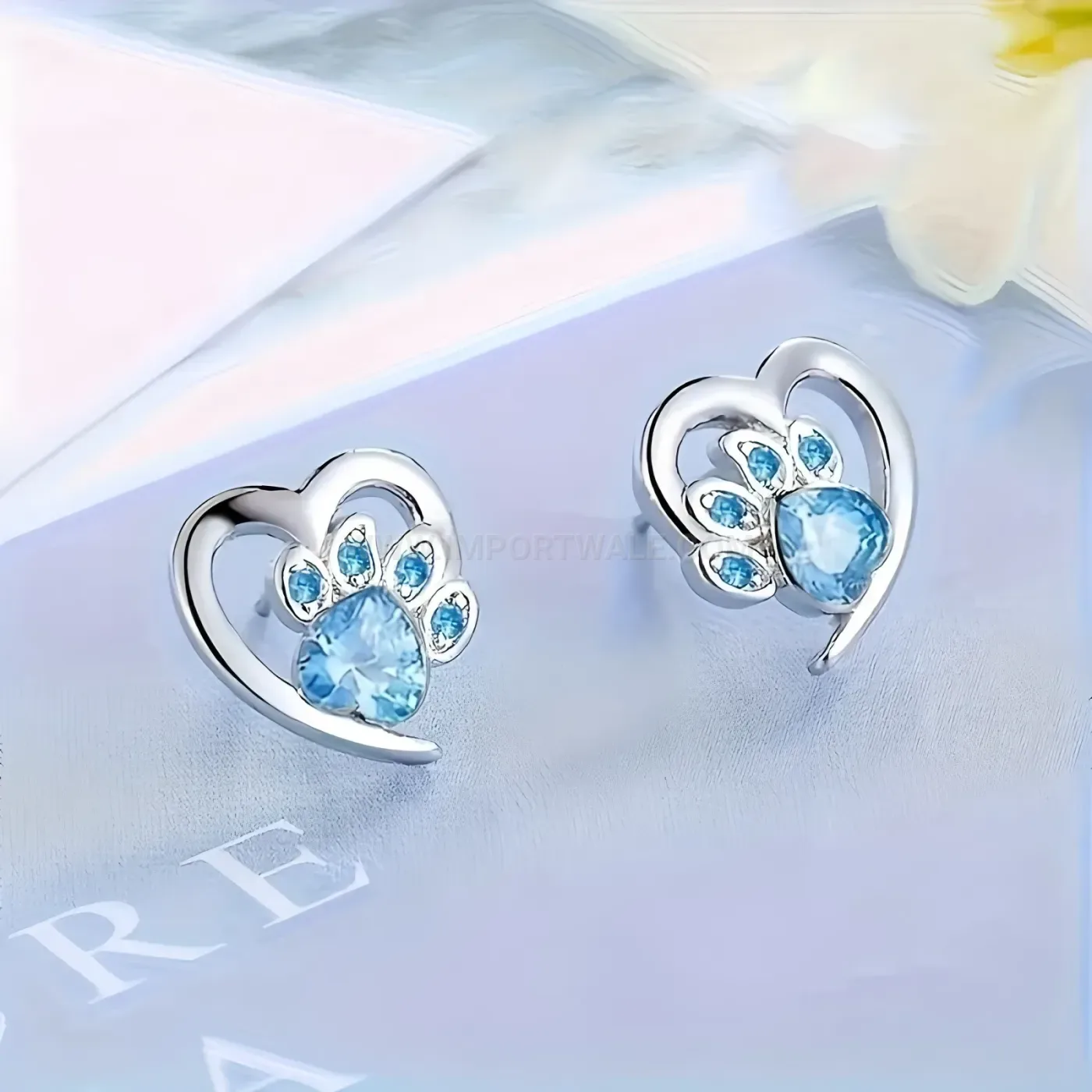 Fashion Stainless Steel Cute Heart Paw Print Cartilage Piercing Stud