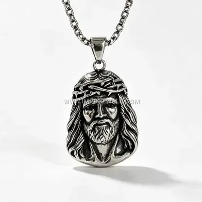 Minimalist Portrait Geometric Stainless Steel Pendant