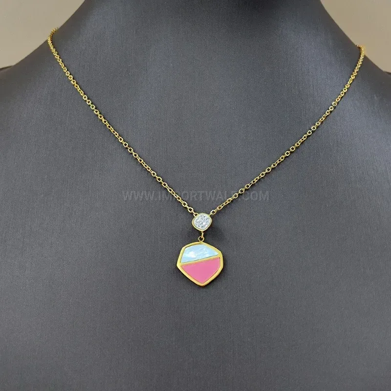 Fashion Delicate Titanium Steel Shell Accent Necklace for Women