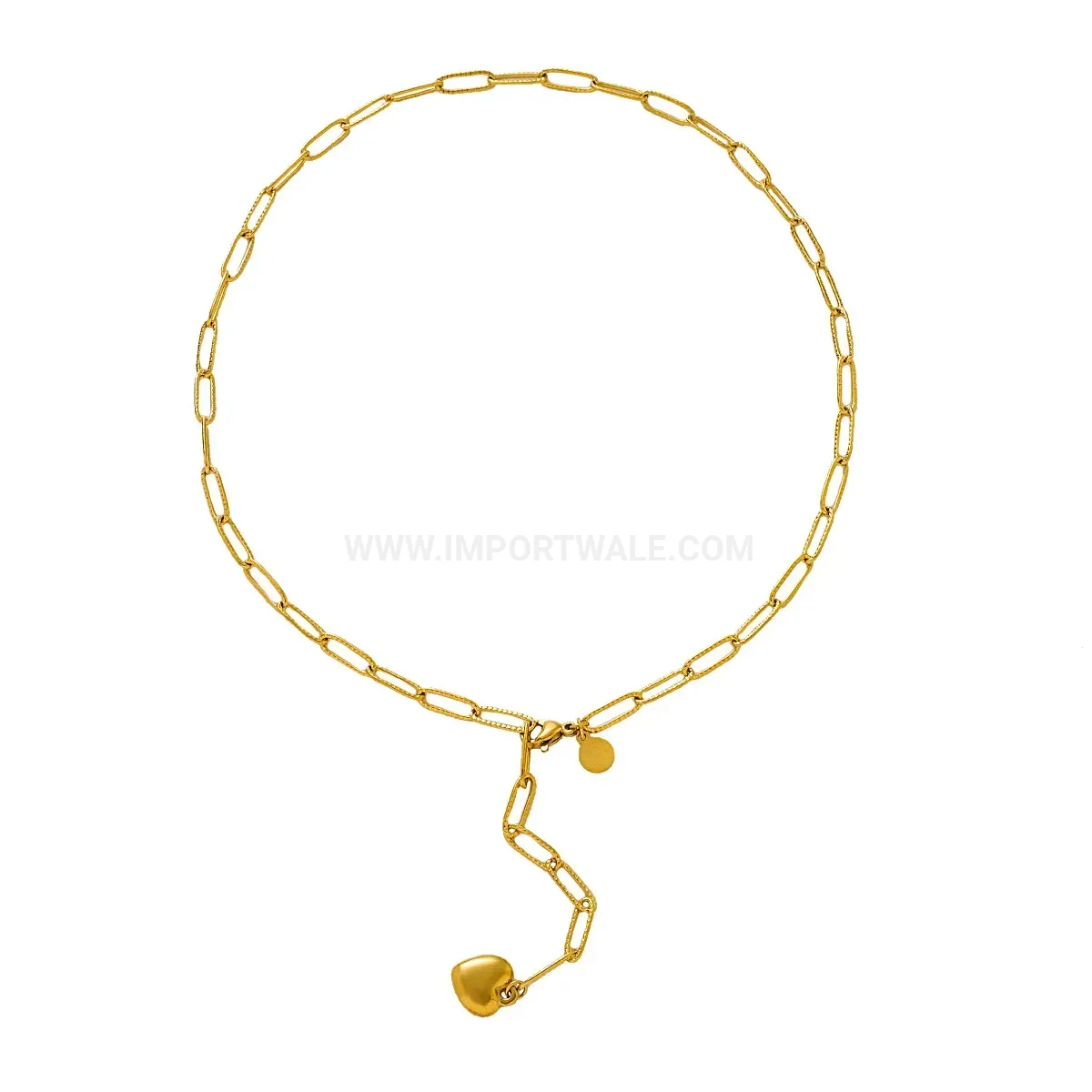 Bold Minimalist Stainless Steel Heart Pendant Jewelry Set