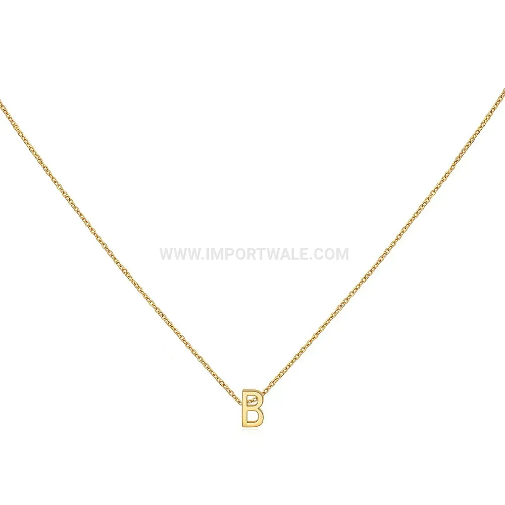 Capital Initial Letter Charm Stainless Steel Clavicle Necklace