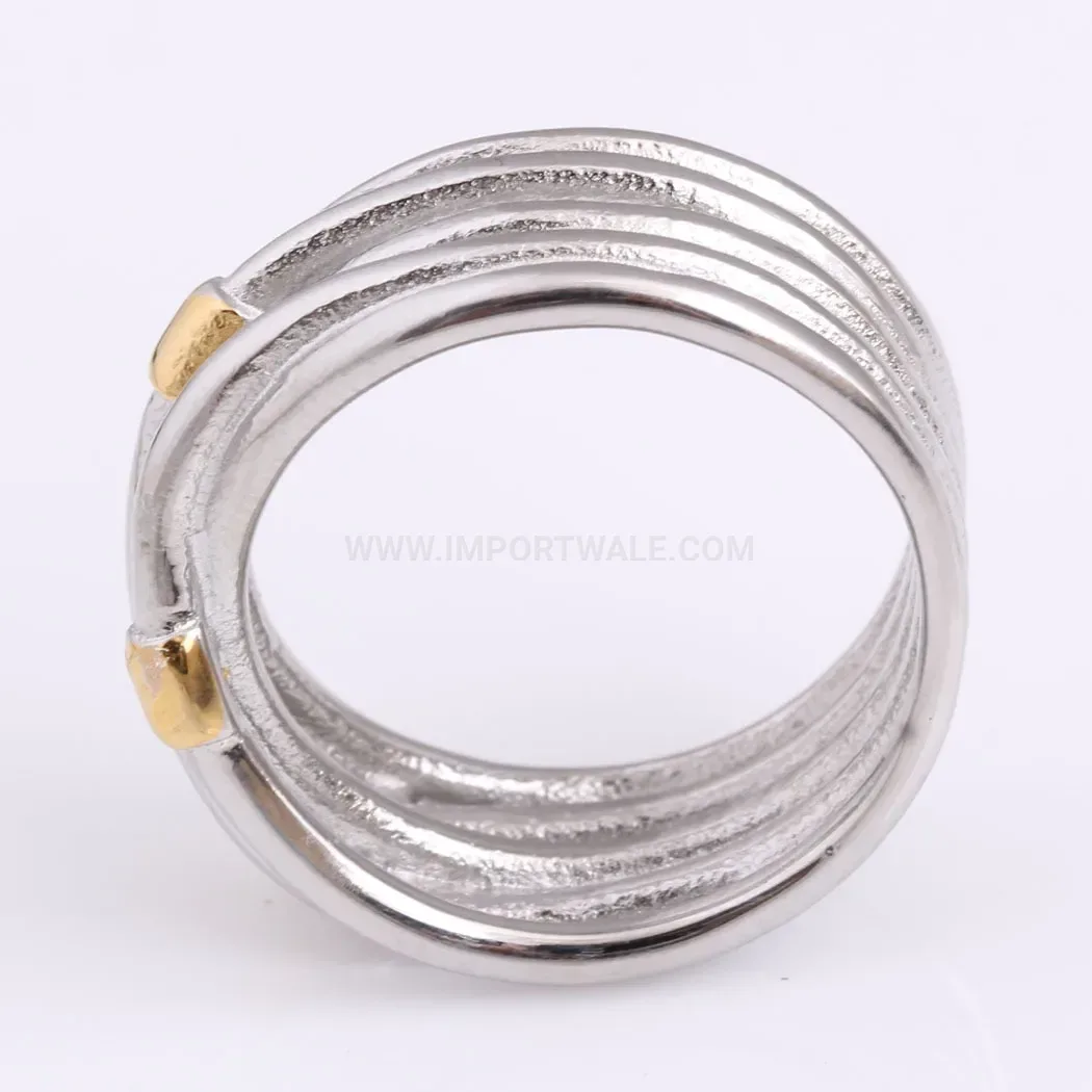 Bold Minimalist Geometric Stainless Steel Line Band Ring