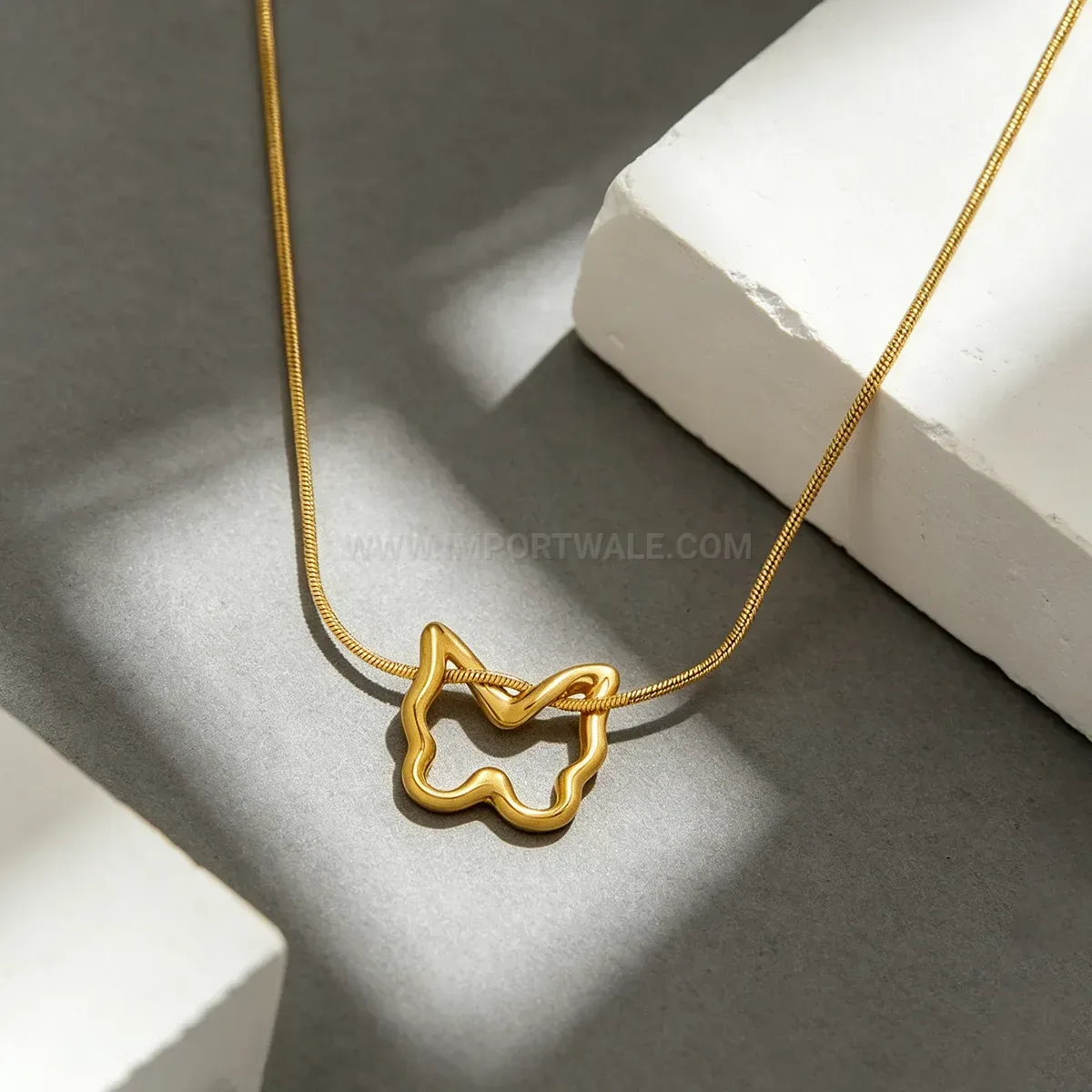 Delicate Stainless Steel Cutout Butterfly Pendant Necklace
