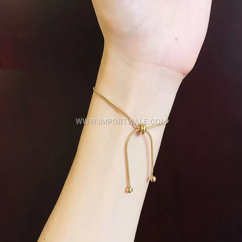Adjustable Gold Plated Titanium Steel Snake Chain Anklet