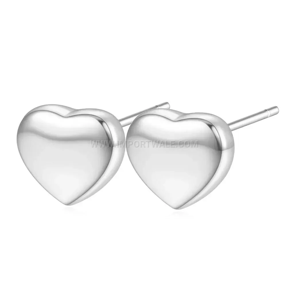 Minimalist Stainless Steel Heart Stud Earrings