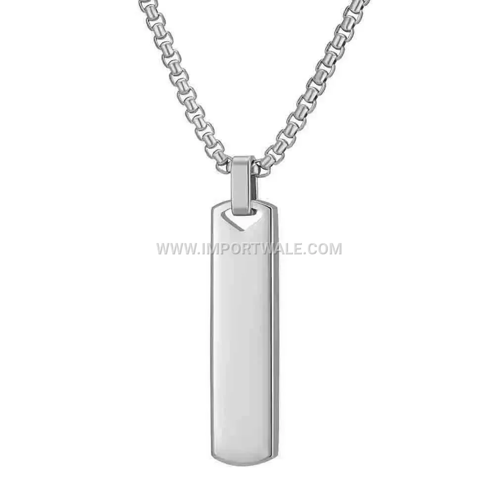 Geometric Cuboid Stainless Steel Pendant Necklace for Men