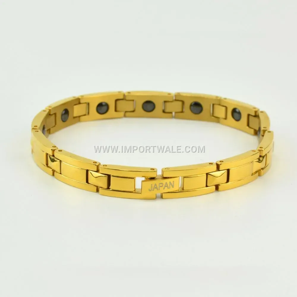 Women's CNC Rhinestone Magnetic Stainless Steel Bangle Bracelet