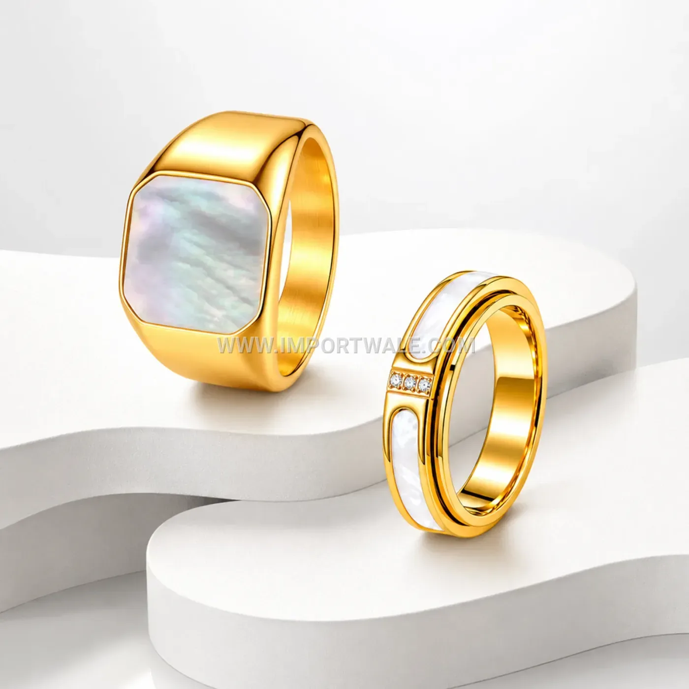 Minimalist Gold Stainless Steel Character Plain Band Ring