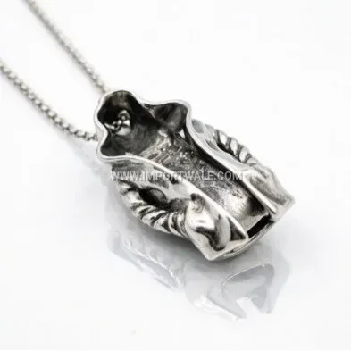 Gothic Cloaked Assassin Hooded Figure Stainless Steel Pendant
