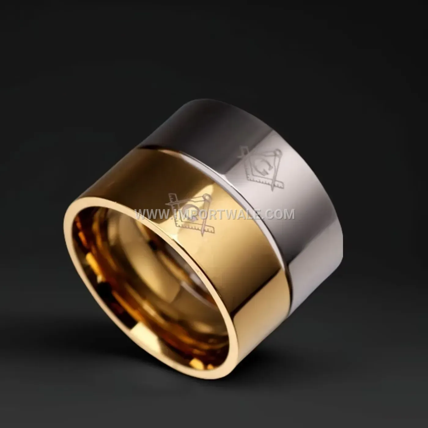 Flat Surface Stainless Steel Masonic Band Ring
