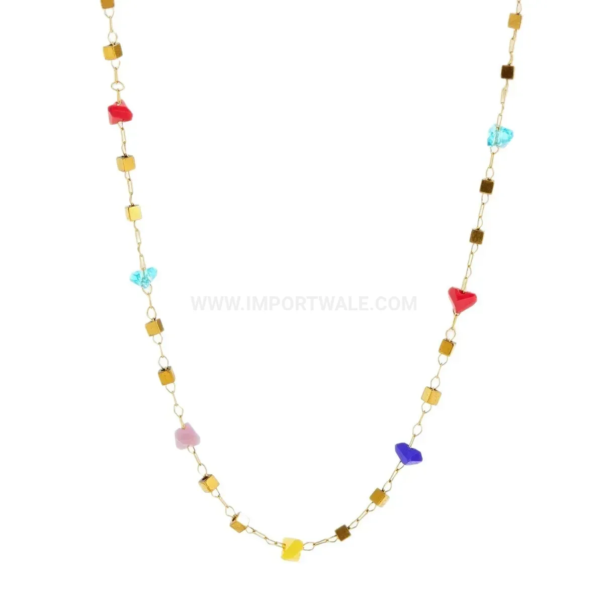 Premium Stainless Steel Beaded Square Accent Jewelry Set