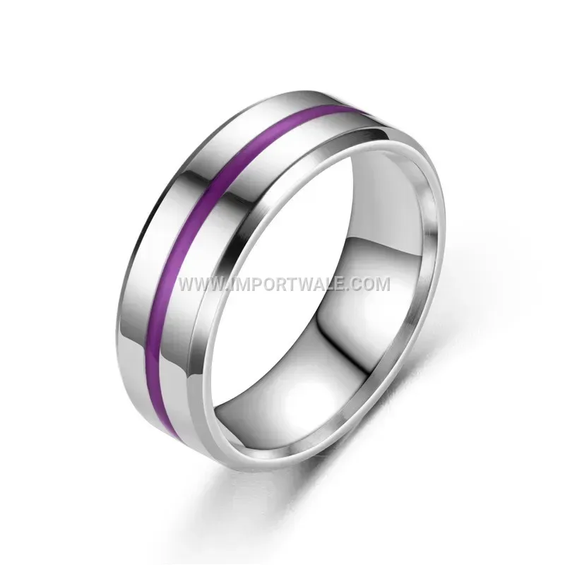 Unisex Stainless Steel Band with Natural Stone Setting