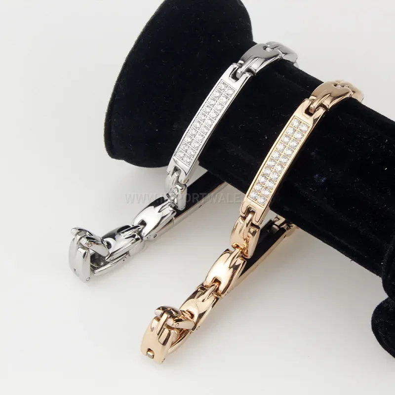 Modern Pure Titanium Rose Gold Bio Magnetic Germanium Bracelet
