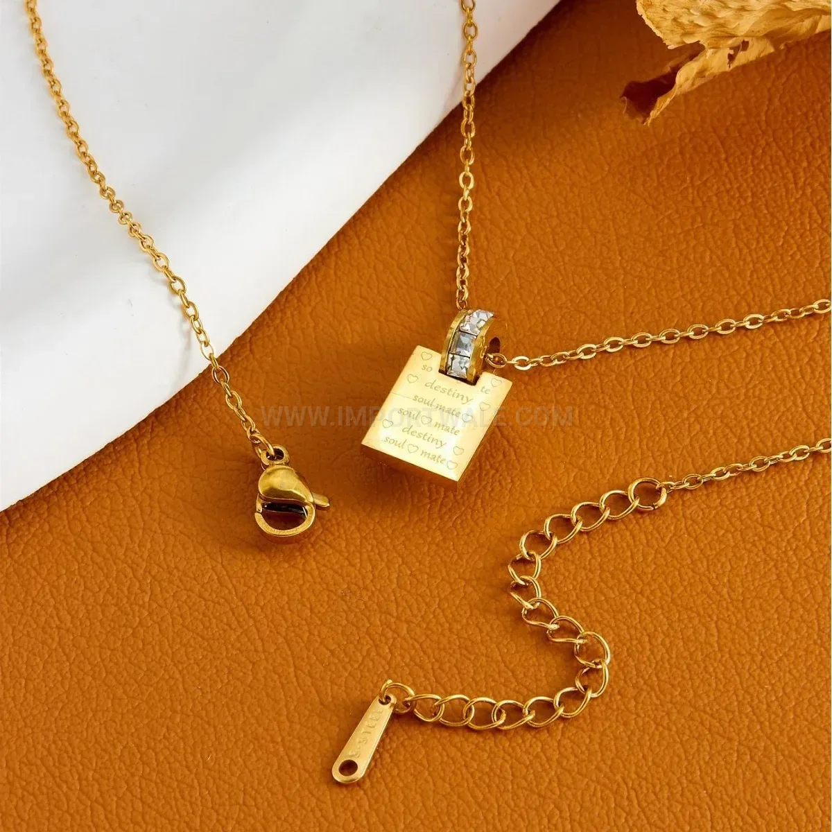 Bold Titanium Steel Letter Lock Pendant Necklace with O-Chain