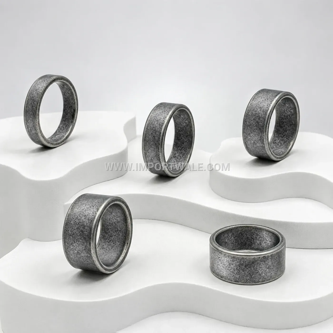 Minimalist Round Band Gothic Stainless Steel Couple Ring
