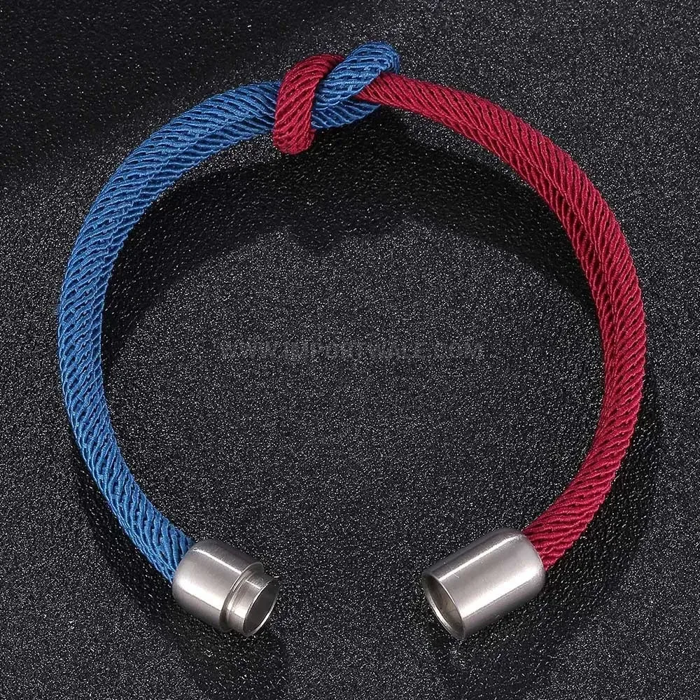 Two-Tone Braided Cord Bracelet With Magnetic Clasp