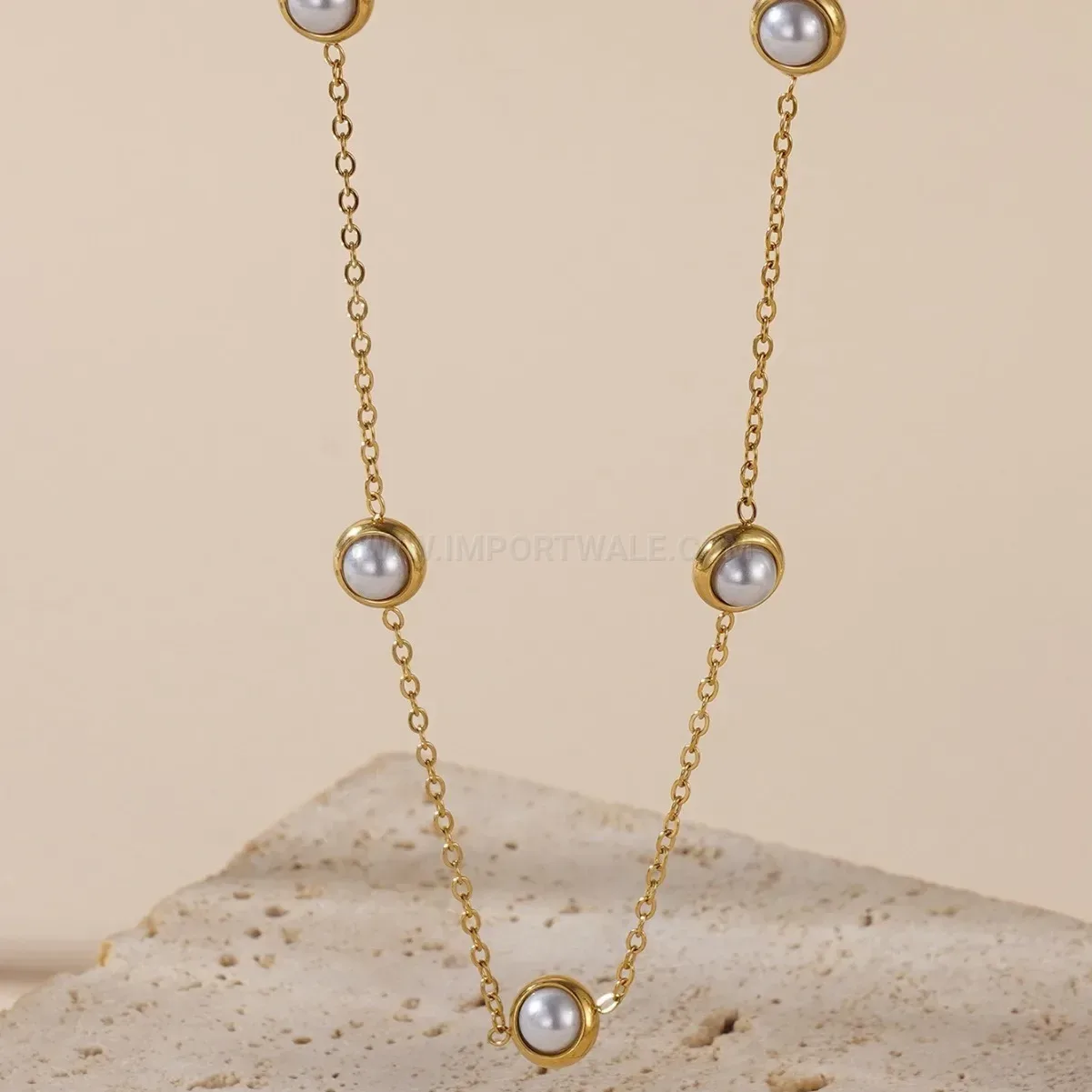 Minimalist White Pearl Titanium Steel Jewelry Set