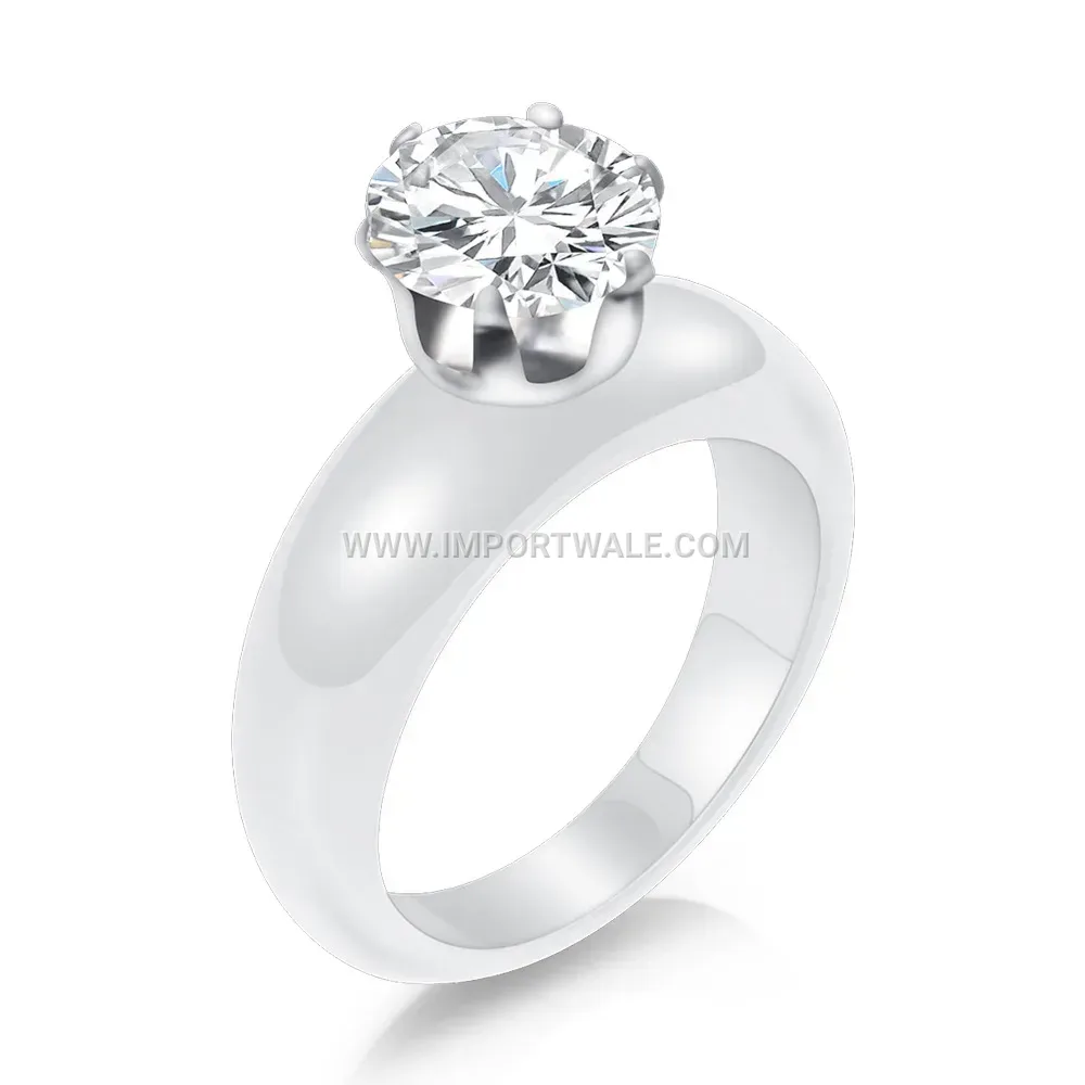 Bold 8mm Ceramic Statement Ring Inlaid with Sparkling Zirconia