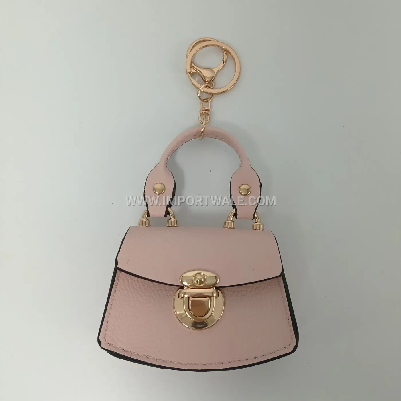 Pebbled Faux Leather Mini Pouch Charm