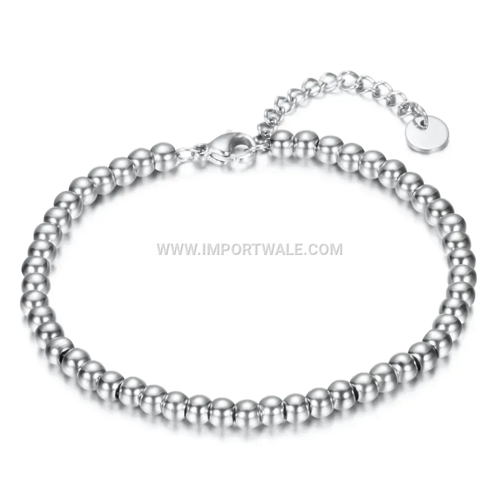 Minimalist 4mm Stainless Steel Bead Chain Bracelet