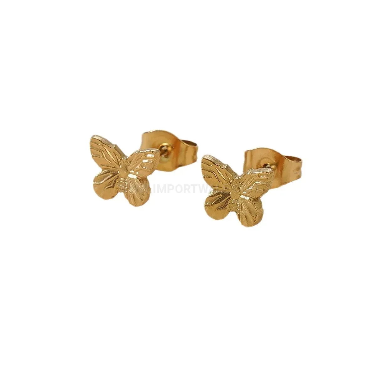 French Vintage Embossed Butterfly Titanium Steel Earring and Necklace Collection