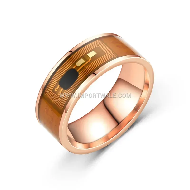 Stainless Steel NFC Smart Ring with Enamel Dragon Motif