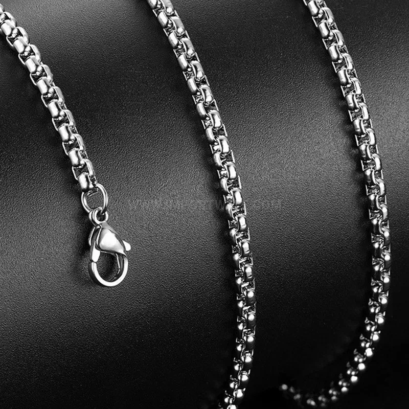 Modern Polished Alloy Box Chain Component Collar Necklace
