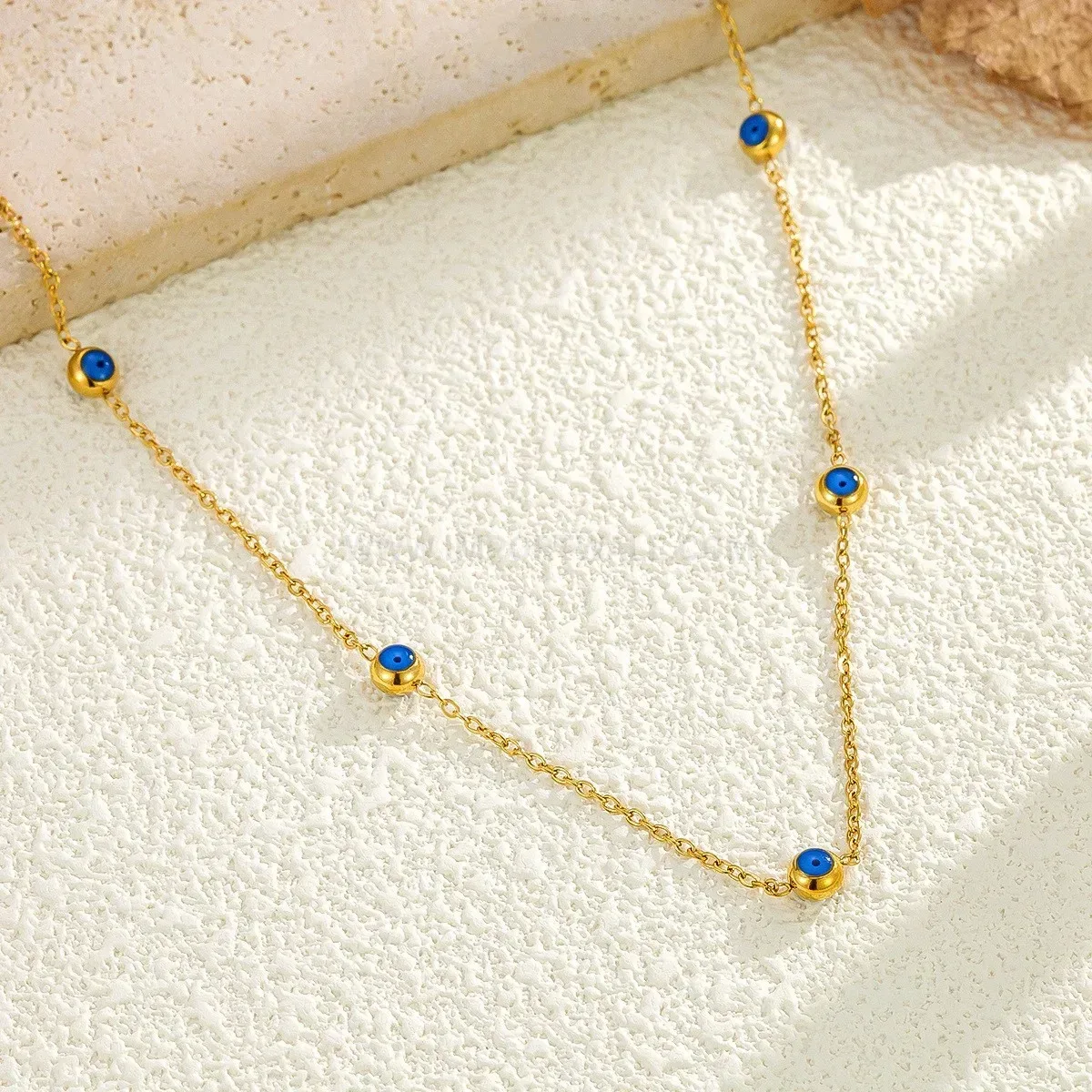 Stainless Steel Evil Eye Charm Necklace