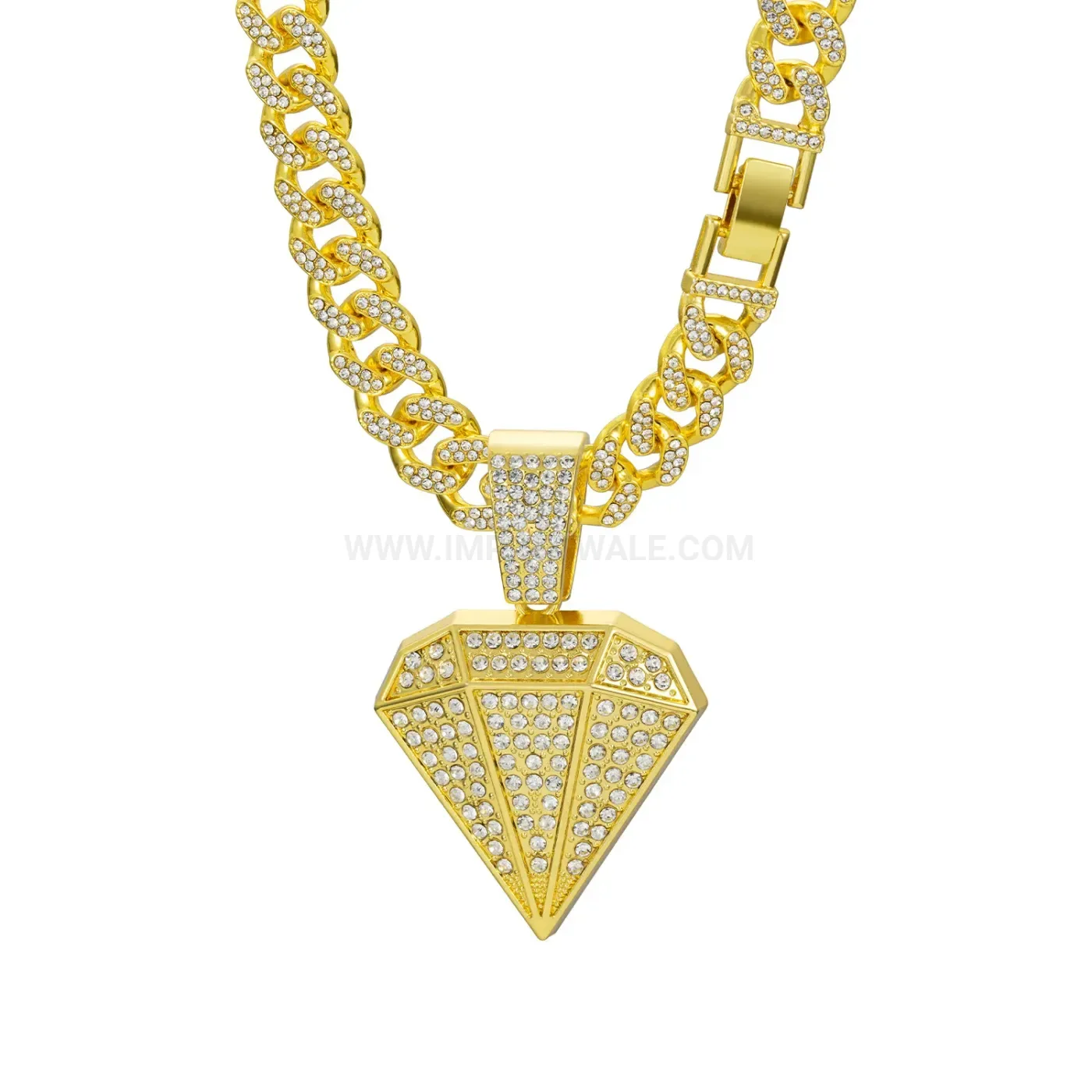 Iced Out Geometric Mesh Hip Hop Pendant