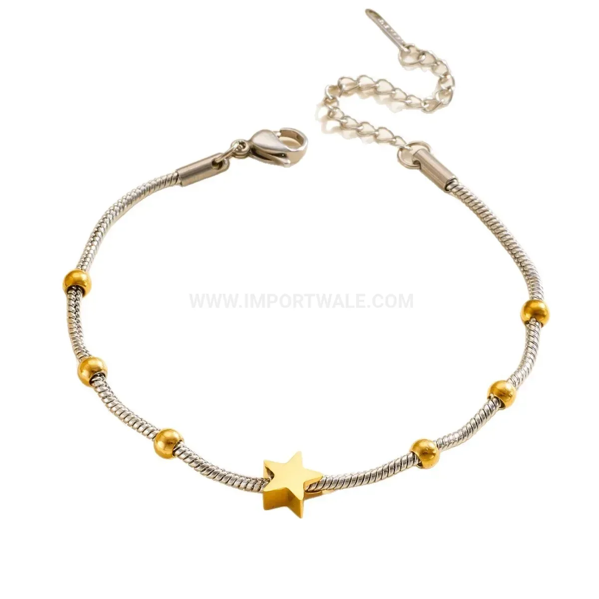Minimalist Stainless Steel Star Bead Anti Tarnish Bracelet