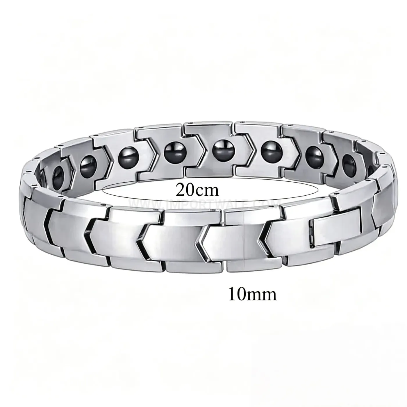 Titanium Steel Geometric Bio Magnetic Energy Bracelet With Hematite