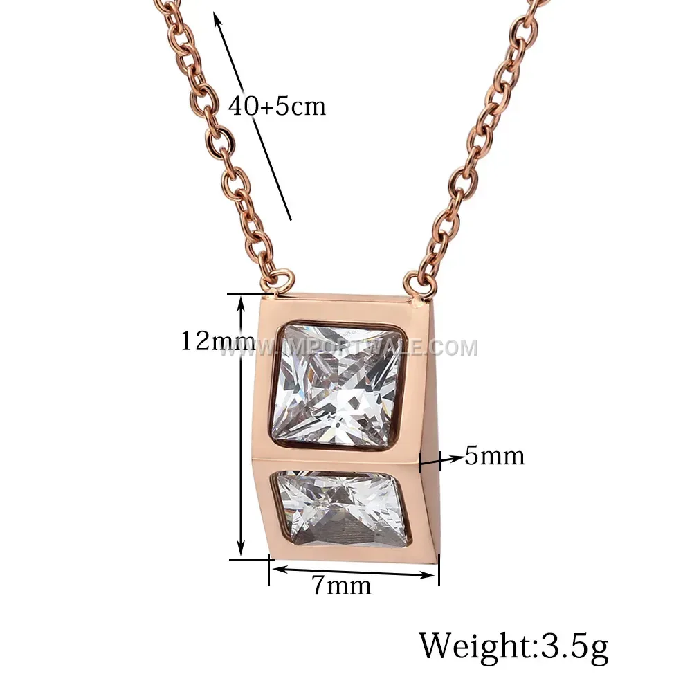 Minimalist Rose Gold Triangular Stainless Steel Clavicle Necklace