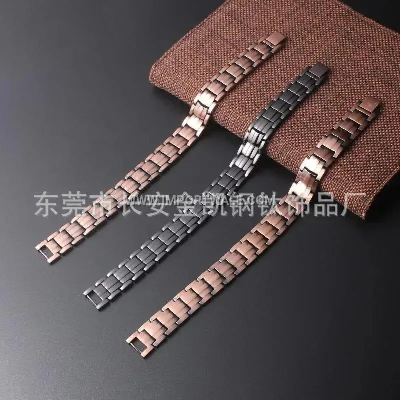 Polished Red Copper Bio Magnetic Energy Link Bracelet