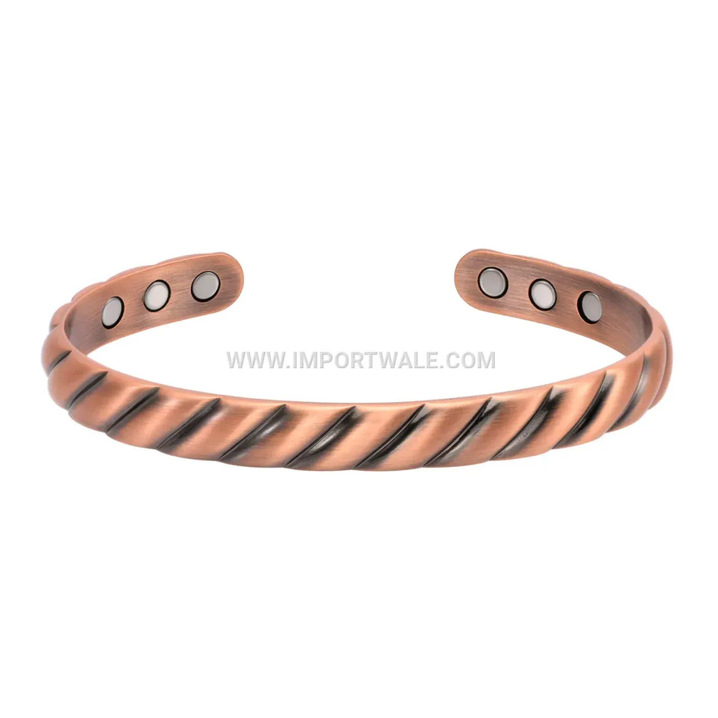 Minimalist Twisted Pure Red Copper Magnetic Bangle Bracelet