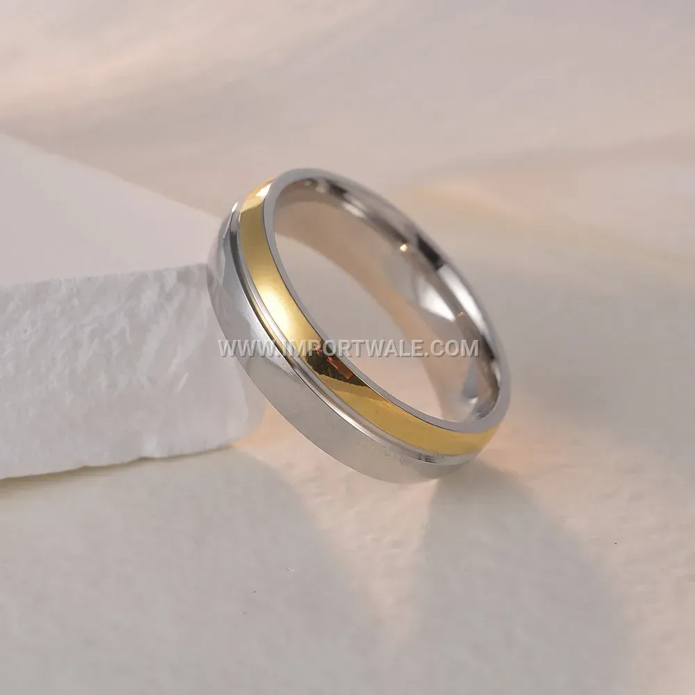 Two-Tone Stainless Steel Two-Piece Couple Ring Set