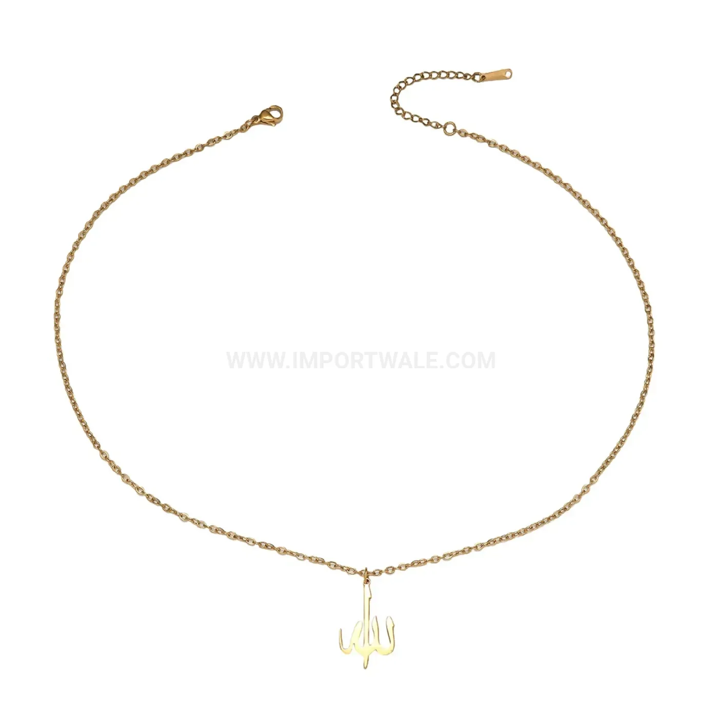 Premium Polished Stainless Steel Arabic Calligraphy Pendant Necklace