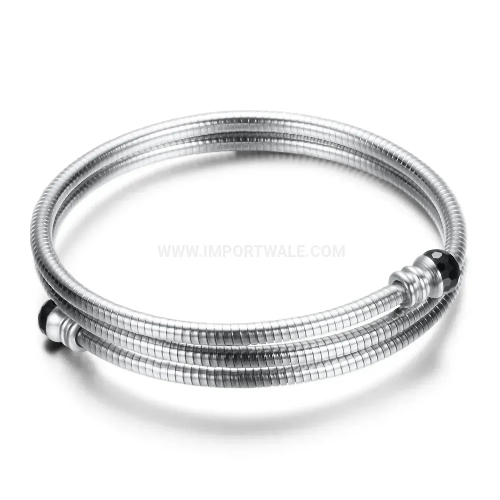 Modern Open Multi Layer Wire Stainless Steel Adjustable Cuff Bangle