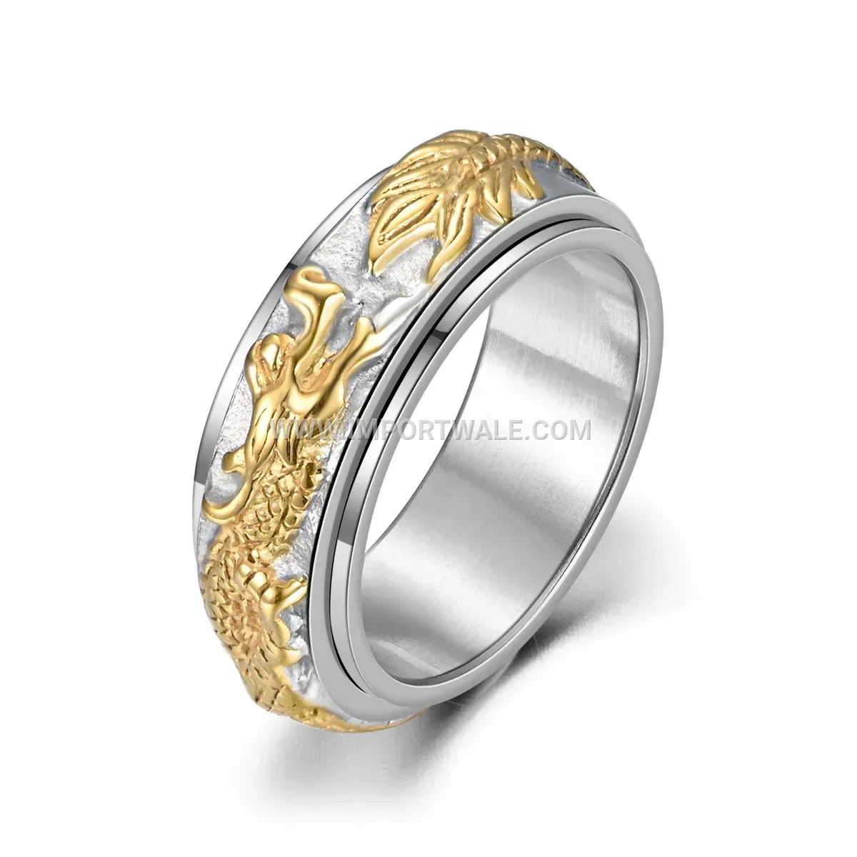 Spinning Chinese Dragon Stainless Steel Ring