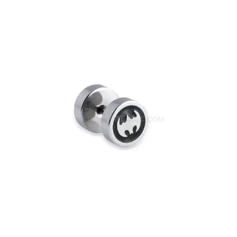 Chic Punk Titanium Steel Barbell Disc Stud Earrings