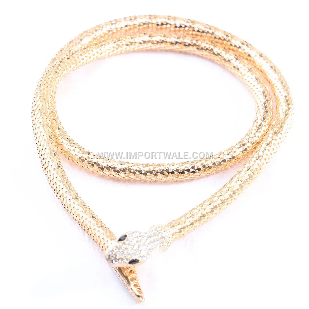 Pave Crystal Snake Choker Necklace with Magnetic Clasp